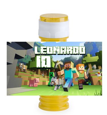 etichetta adesivi bolle di sapone personalizza decorazione festa compleanno Minecraft