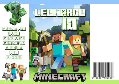 bustina sacchetto regalo personalizzato per feste di compleanno a tema minecraft