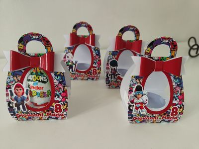 scatoline porta ovetto kinder personalizzate festa compleanno brawl stars