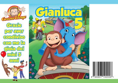 sacchetti bustine regalo caramelle personalizzati regalini fine festa scimmietta curioso george