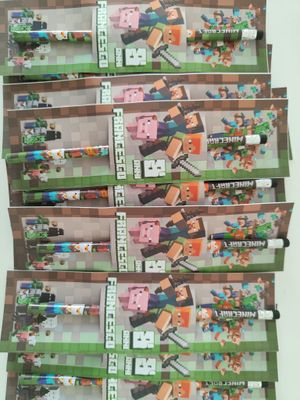 Matite segnaposto Minecraft con nome regali festa personalizzati