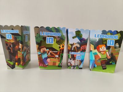scatoline popcorn minecraft personalizzabili festa compleanno