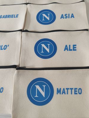 Astucci matite scuola Napoli calcio personalizza con nomi invitati festa