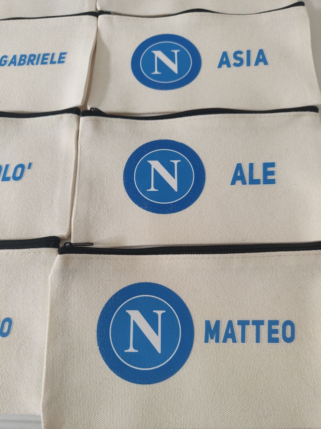 Astucci matite scuola Napoli calcio personalizza con nomi invitati festa