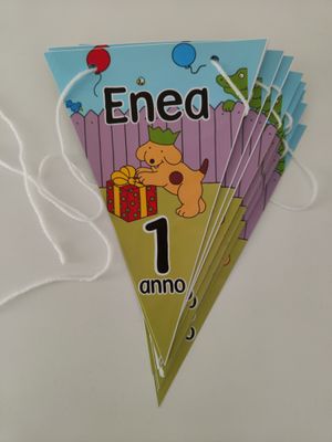 Festone Spotty cane personalizza bandierine triangolari festa