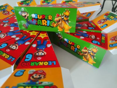 scatole Super Mario fetta torta scenografica personalizza regali