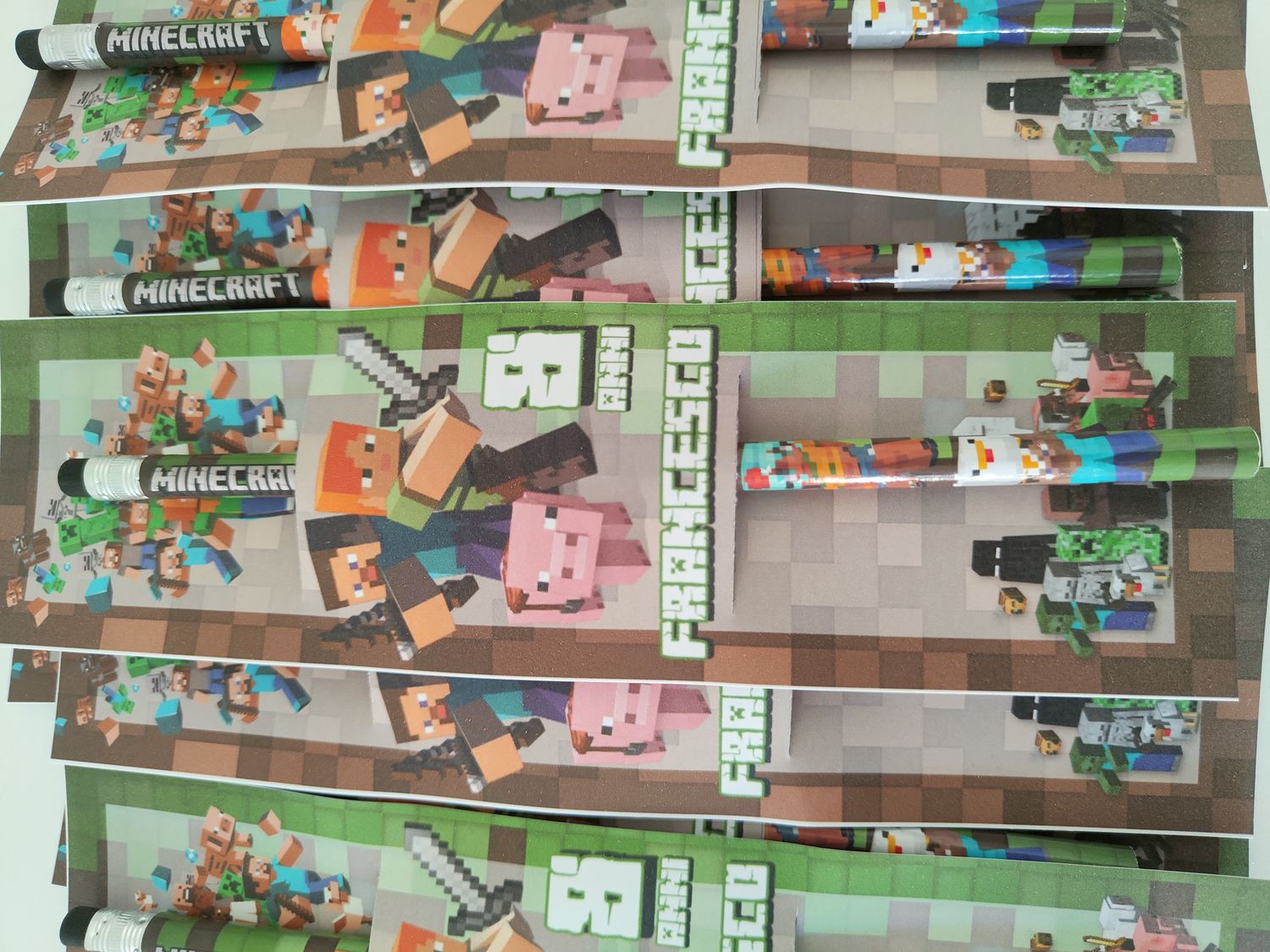 10 Matite segnaposto Minecraft personalizza regali fine festa