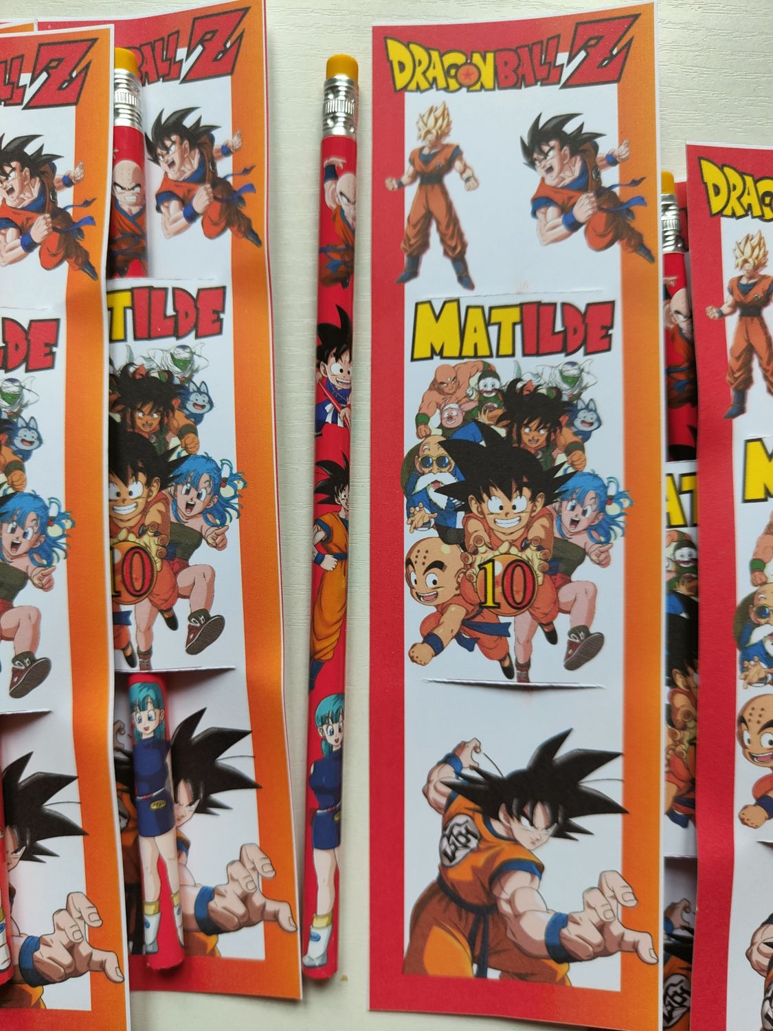 10 Matite segnaposto Dragon Ball personalizza regali fine festa
