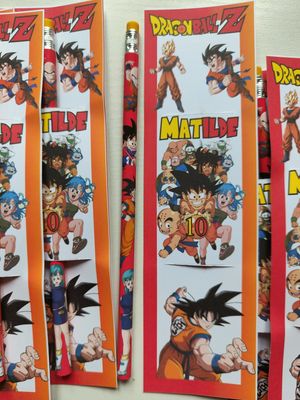 10 Matite segnaposto Dragon Ball personalizza regali fine festa