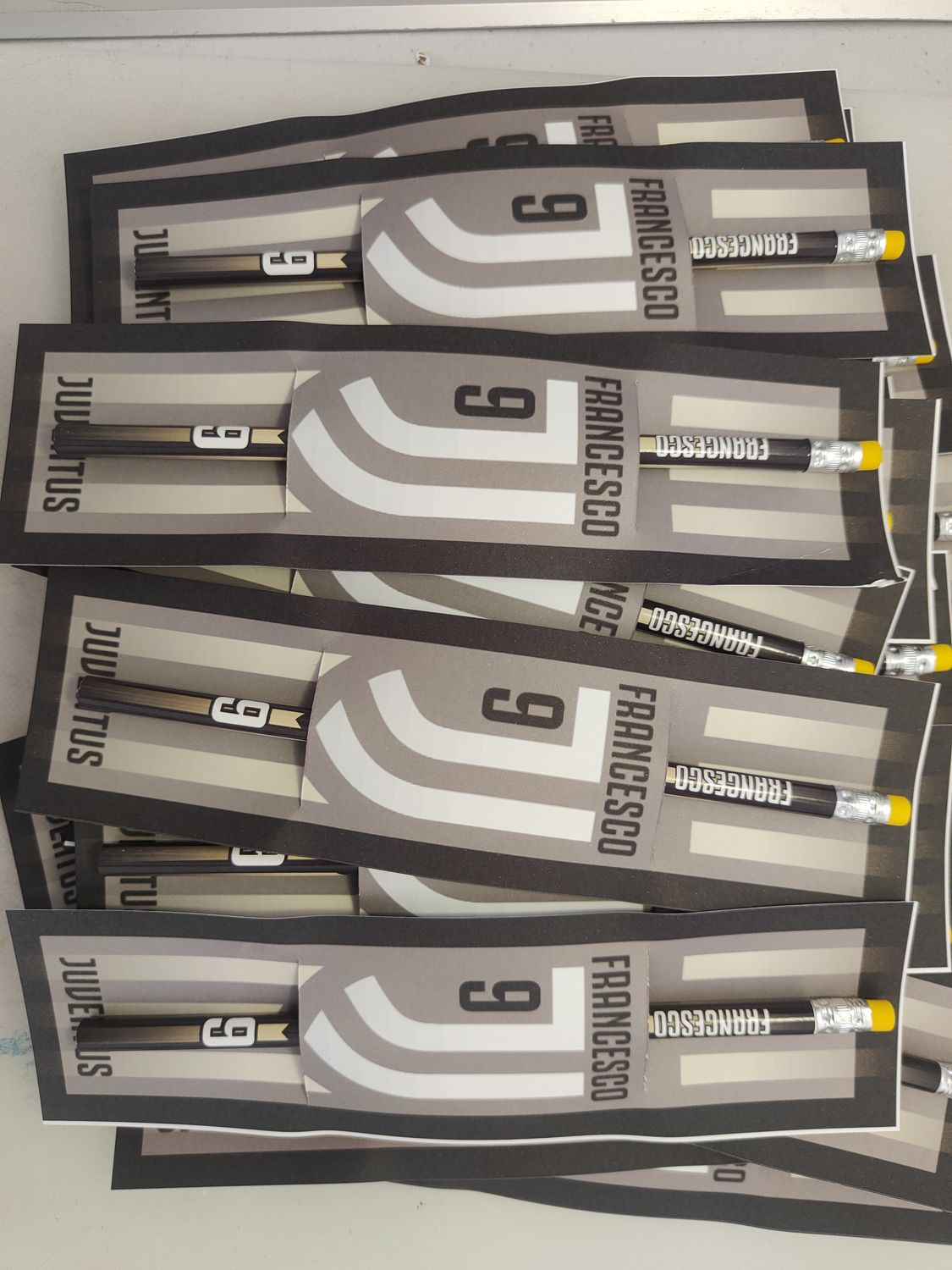 10 Matite segnaposto Juventus personalizza regali fine festa