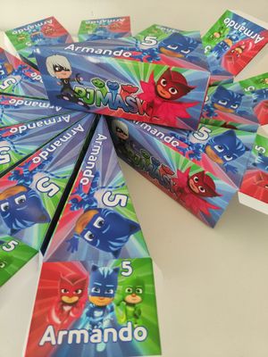 scatole Pj Masks fetta torta scenografica personalizza con nome