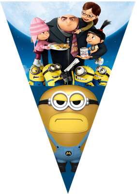 festone bandierine triangolari festa compleanno personalizzato minions cattivissimo me