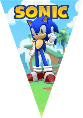 festone bandierine triangolari festa compleanno personalizzato sonic