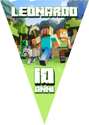 Festone Minecraft personalizza striscione bandierine triangolari
