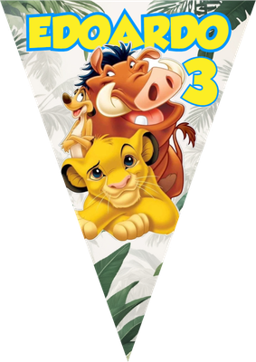 festone bandierine triangolari festa compleanno personalizzato simba re leone