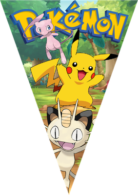 festone bandierine triangolari festa compleanno personalizzato pokemon