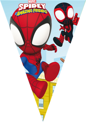 festone bandierine triangolari festa compleanno personalizzato spidey fantastici amici