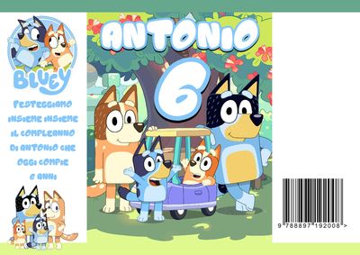 bustina sacchetto regalo personalizzato per feste di compleanno a tema bluey