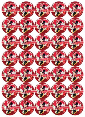 adesivi tondo tappo bottiglia acqua succo vasetto personalizzabile minnie topolina rossa