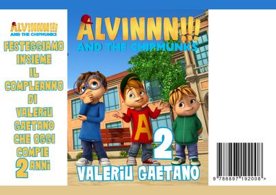 bustina sacchetto regalo personalizzato per feste di compleanno a tema Alvin
