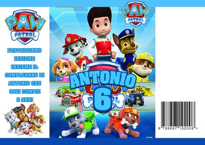 bustina sacchetto regalo personalizzato per feste di compleanno a tema paw patrol