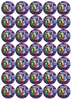 Adesivi Inside Out tondo tappo Acqua succo frutta vasetti