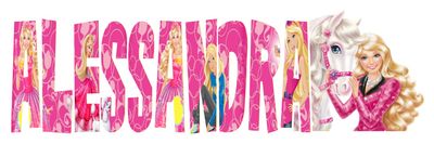 Scritta nome Barbie polistirolo centrotavola personalizza