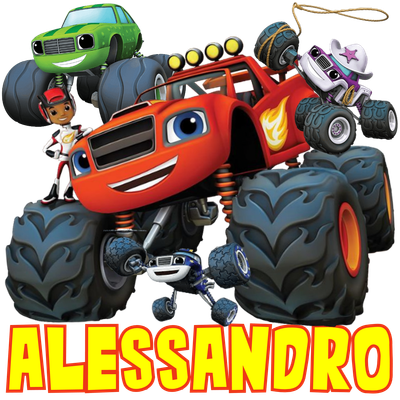 Etichette adesivi sagomate Blaze personalizza decora compleanno