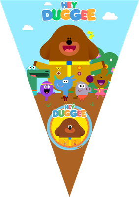 festone bandierine triangolari festa compleanno personalizzato hey duggee