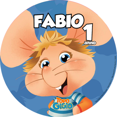 adesivo tondo cialda ostia topo gigio base torta finta in polistirolo