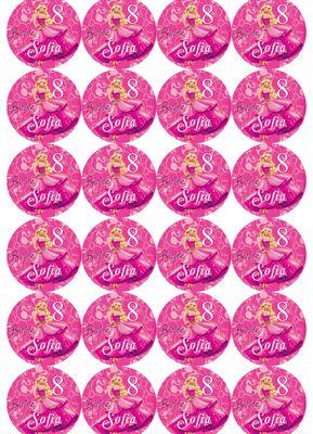 etichetta adesivo tondo tappo nutella barattolo vasetto piccolo barbie rosa