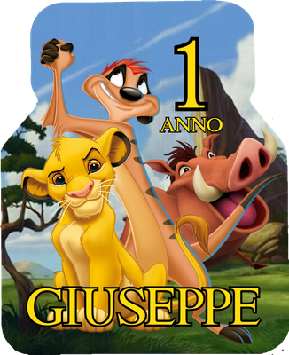 Scatoline e adesivi Nutellina personalizzata simba re leone festa compleanno