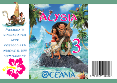 bustina sacchetto regalo personalizzato per feste di compleanno a tema oceania vaiana