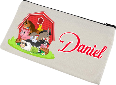 astucci tombolini matite scuola personalizza regalini fine festa compleanno a tema animali fattoria