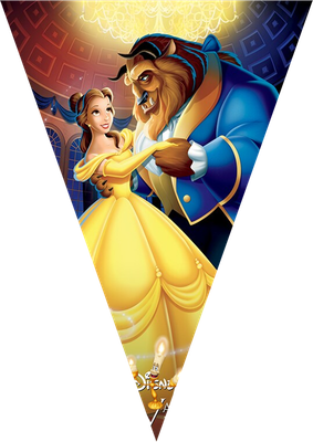 festone bandierine triangolari personalizzato bella e la bestia