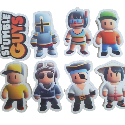 8 Sagome polistirolo Stumble Guys statuine tavolo torta