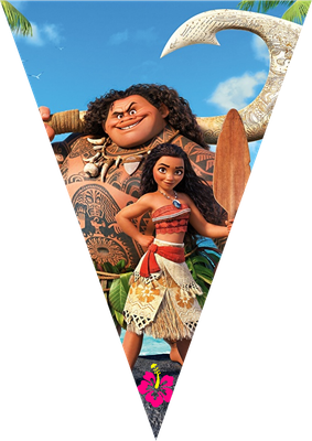 festone bandierine triangolari festa compleanno personalizzato vaiana oceania disney 2
