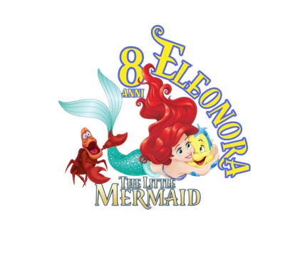 Etichette adesivi Ariel la Sirenetta personalizza compleanno