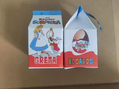 Scatolina Ovetto Kinder personalizzabili con nome gadget regalino fine festa