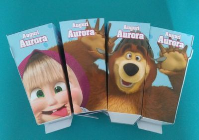 scatoline popcorn mascia e orso personalizzabili festa compleanno