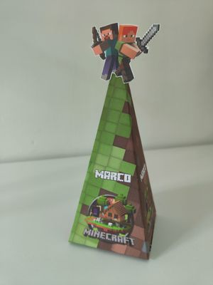 Scatola a piramide Minecraft personalizzabili con nome e anni per confezione regalo porta confetti …