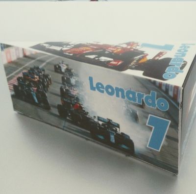 fetta torta scenografica scatoline porta confetti regalini fine festa auto formula 1