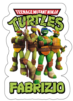 Sagoma polistirolo Tartarughe Ninja Turtle centrotavola personalizza festa compleanno