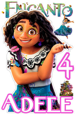 sagoma centrotavola in polistirolo encanto personalizzabile con nome