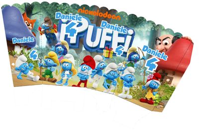 scatoline popcorn i puffi personalizzabili festa compleanno
