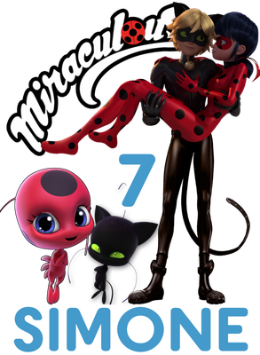 Sagoma in polistirolo centrotavola personalizzata miraculous ladybug