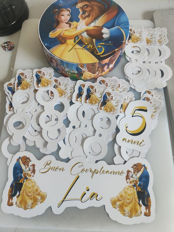 Base polistirolo personalizza torta lecca lecca chupa chups bella e la bestia