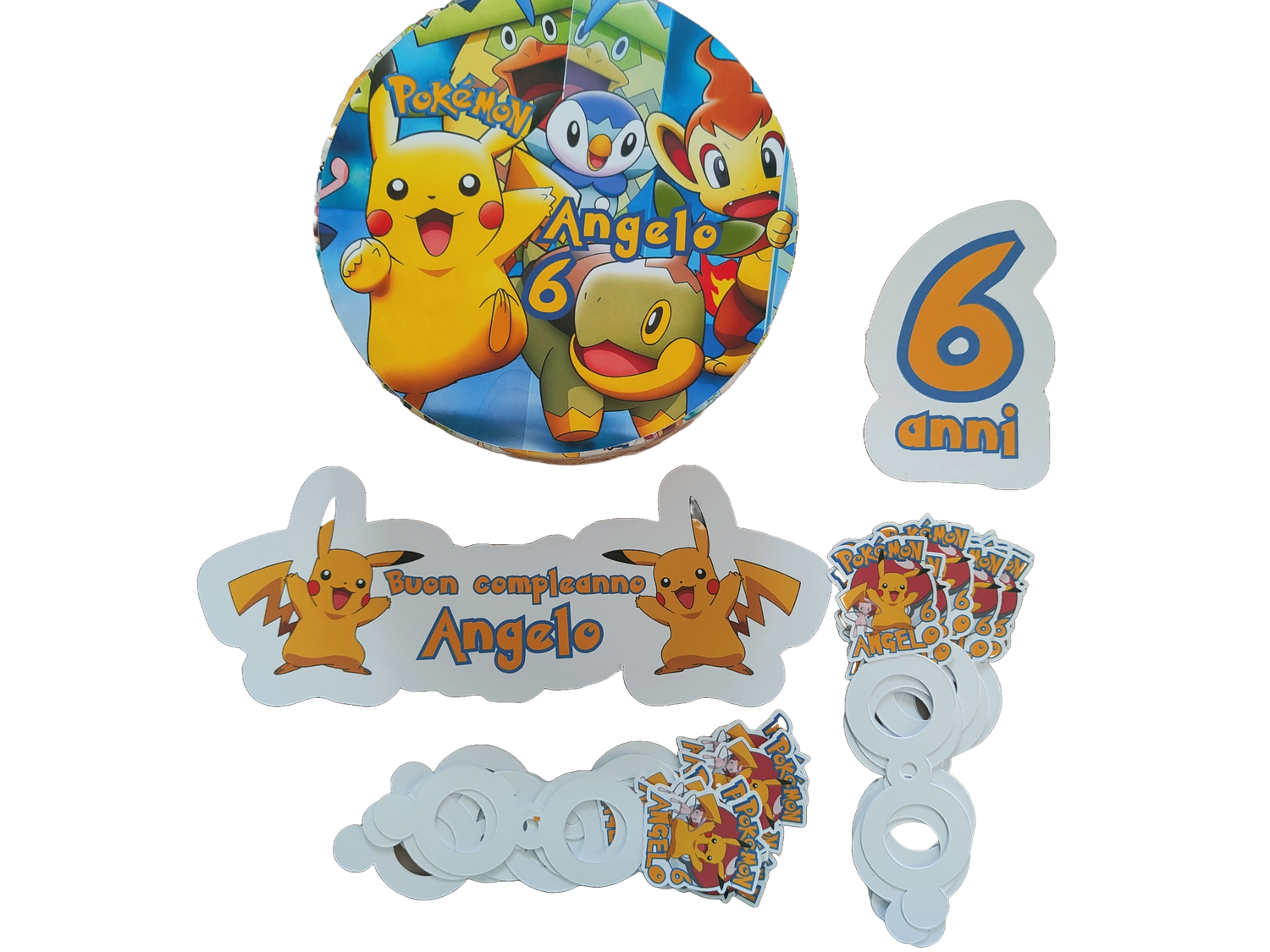 Torta finta Chupa Chups Pokemon polistirolo scenografica personalizzata