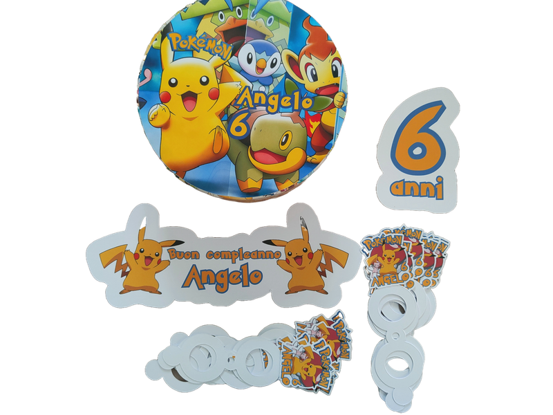 Torta finta Chupa Chups Pokemon polistirolo scenografica personalizzata