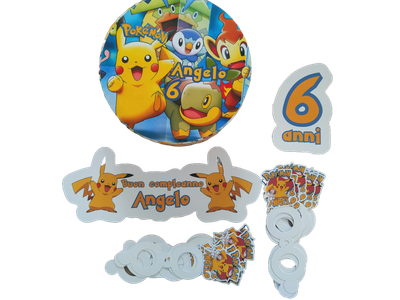 Torta finta Chupa Chups Pokemon polistirolo scenografica personalizzata